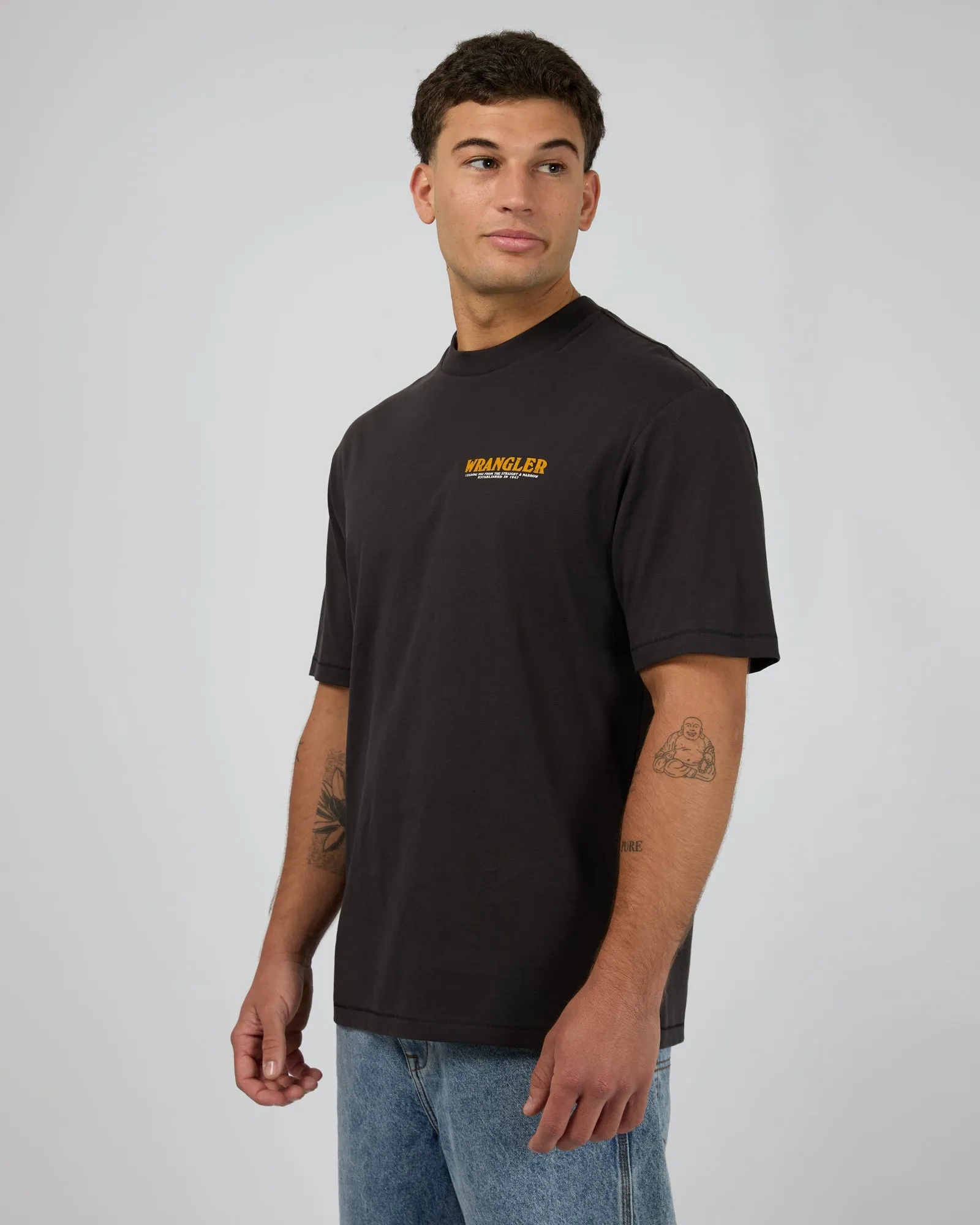 Editorial Slacker Tee Worn Black sold by edge clothing product image thumbnail 4