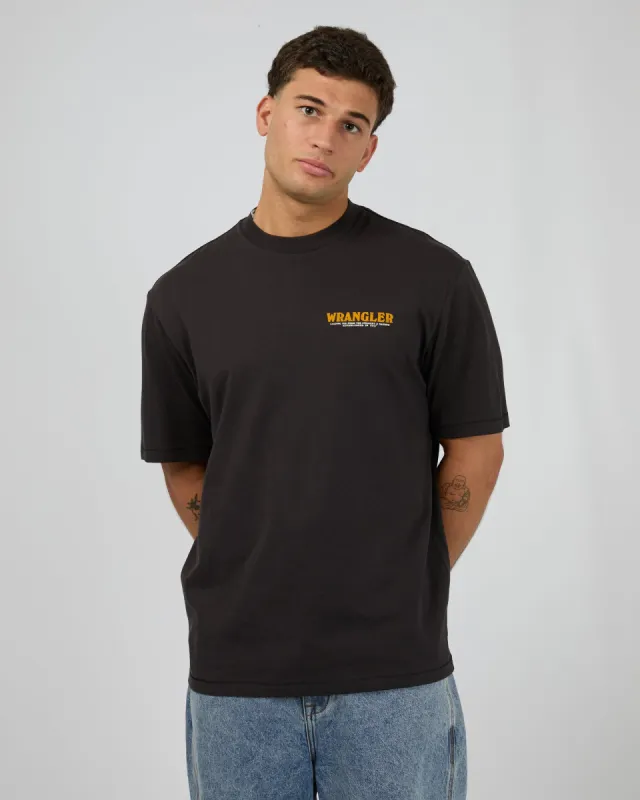 Editorial Slacker Tee Worn Black sold by edge clothing