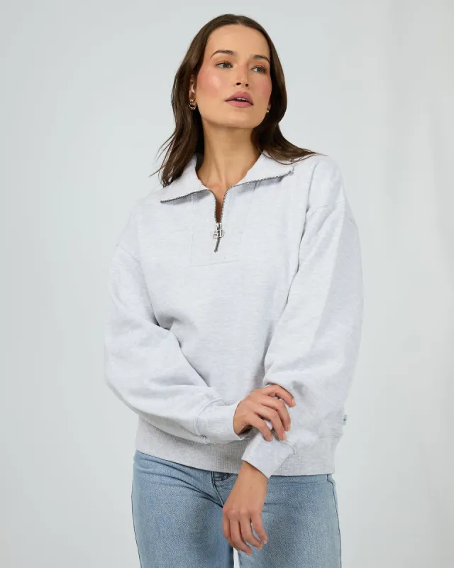 Silent Luxe 1/4 Zip Crew Snow Marle sold by edge clothing