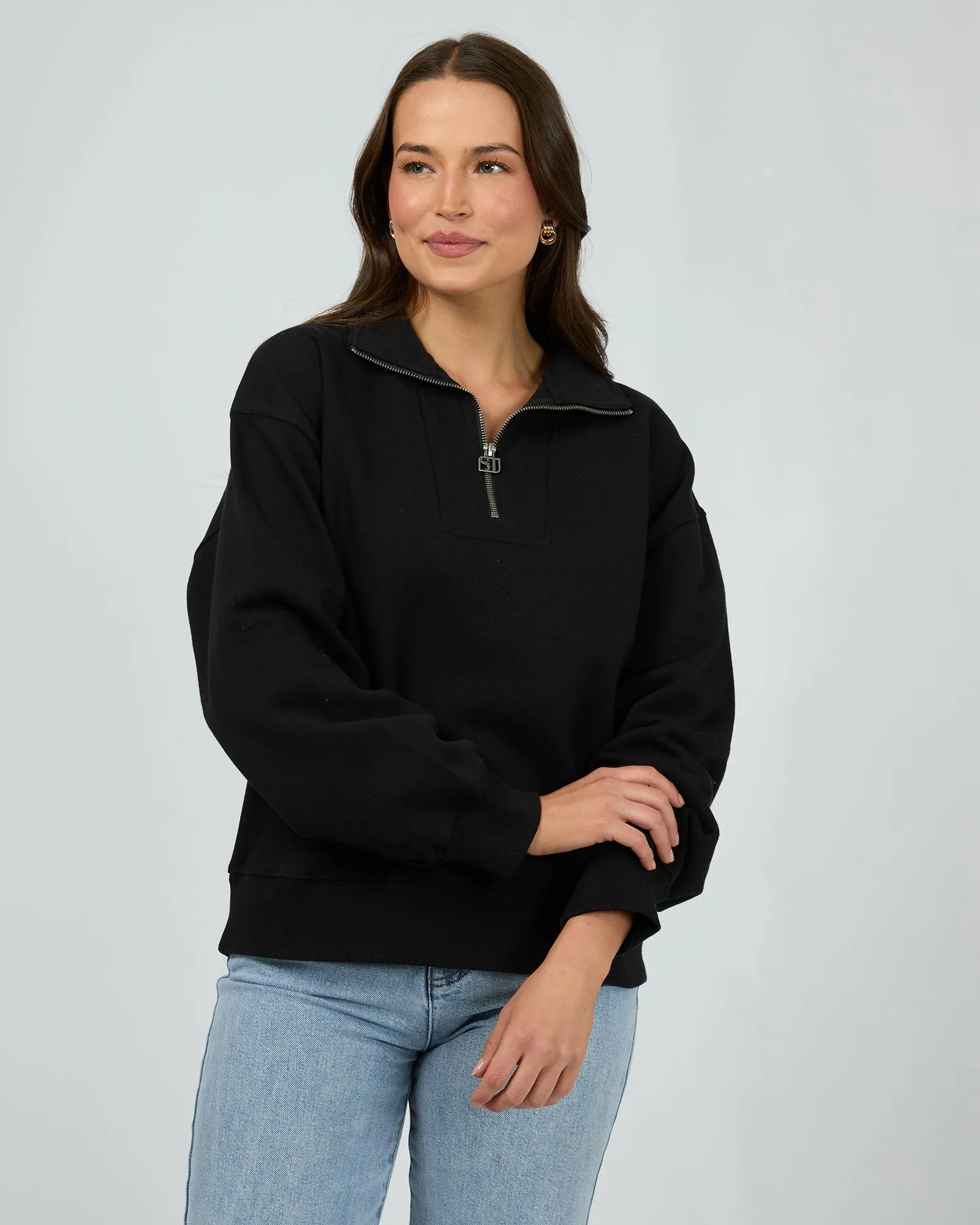 Silent Luxe 1/4 Zip Crew Black sold by edge clothing
