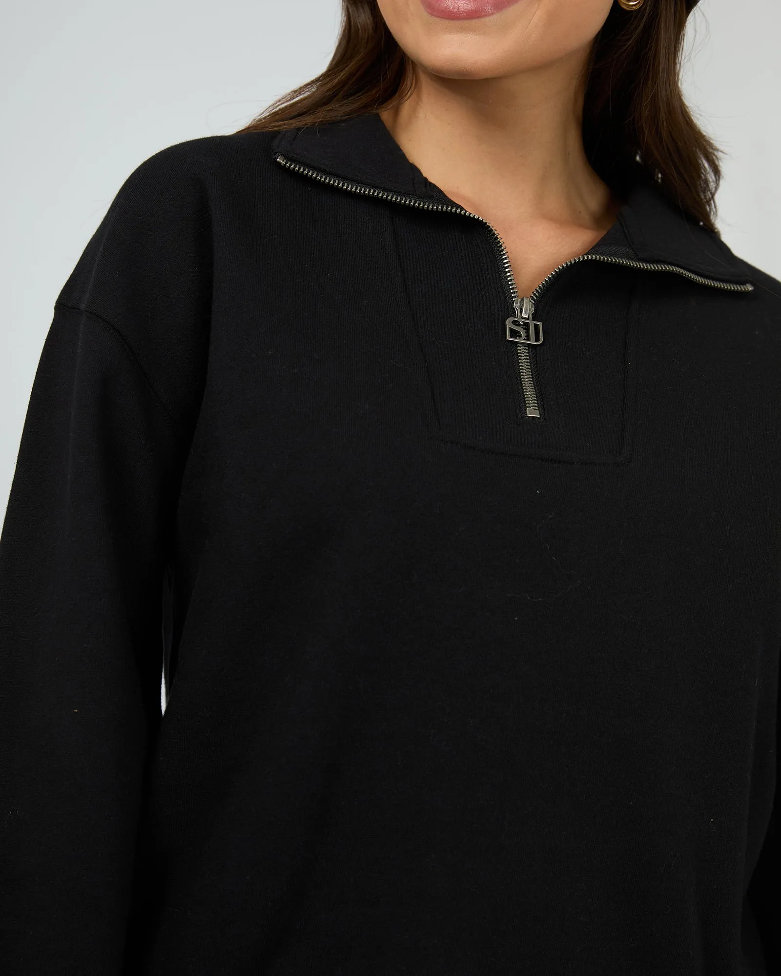 Silent Luxe 1/4 Zip Crew Black sold by edge clothing product image thumbnail 5