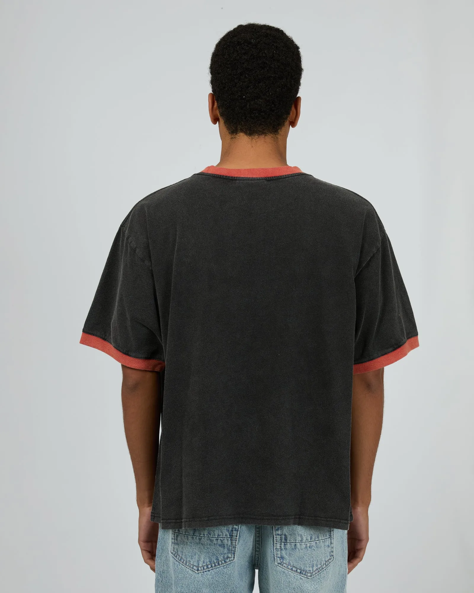 All Your Heart Ringer Tee Vintage Black Red sold by edge clothing product image thumbnail 5