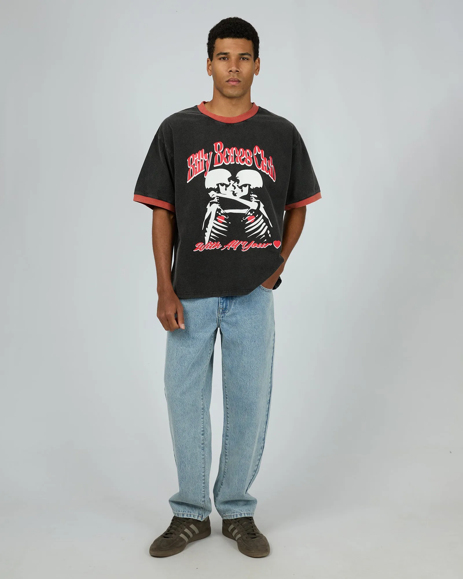 All Your Heart Ringer Tee Vintage Black Red sold by edge clothing product image thumbnail 4