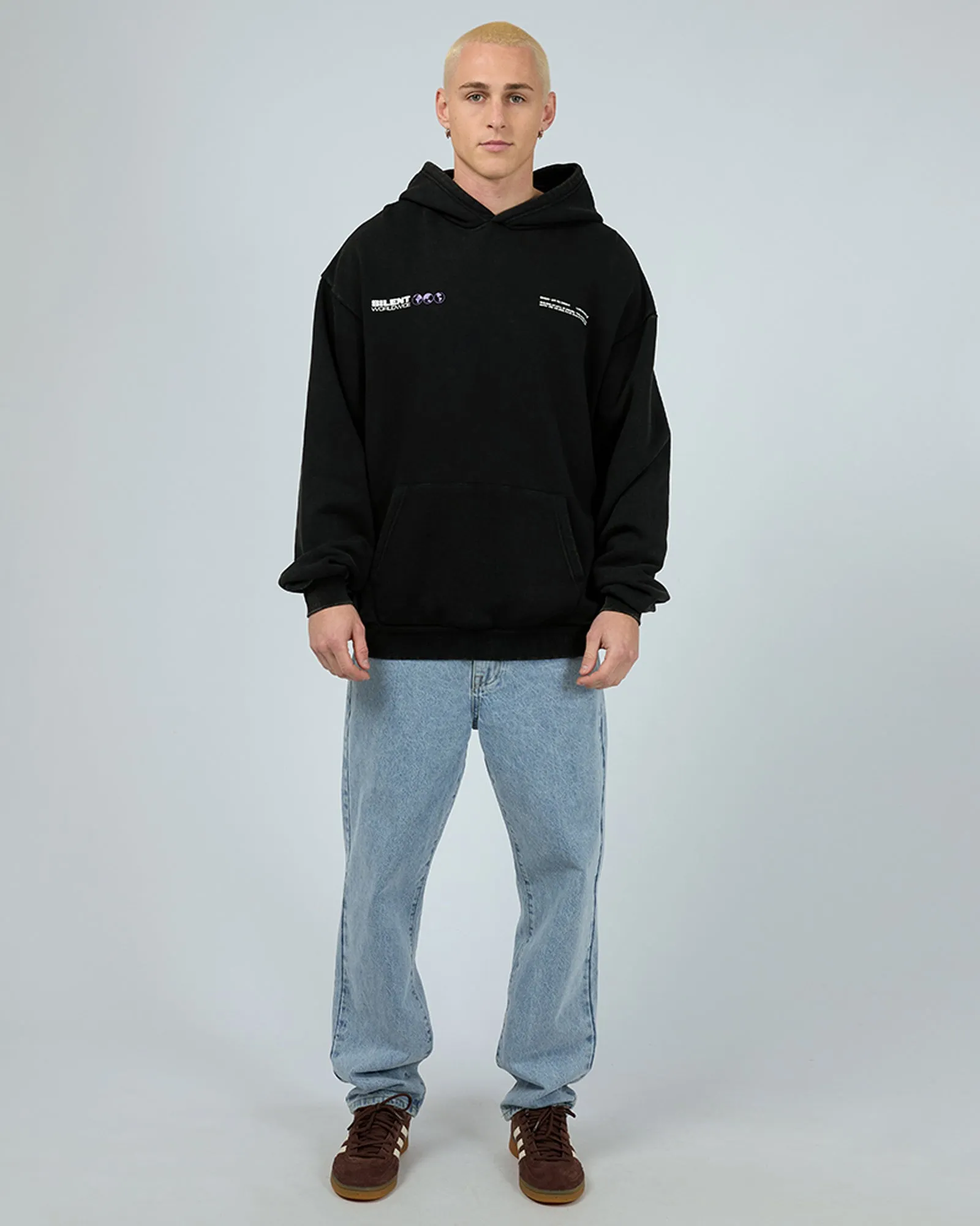 Worldwide Hoodie Washed Black sold by edge clothing product image thumbnail 3