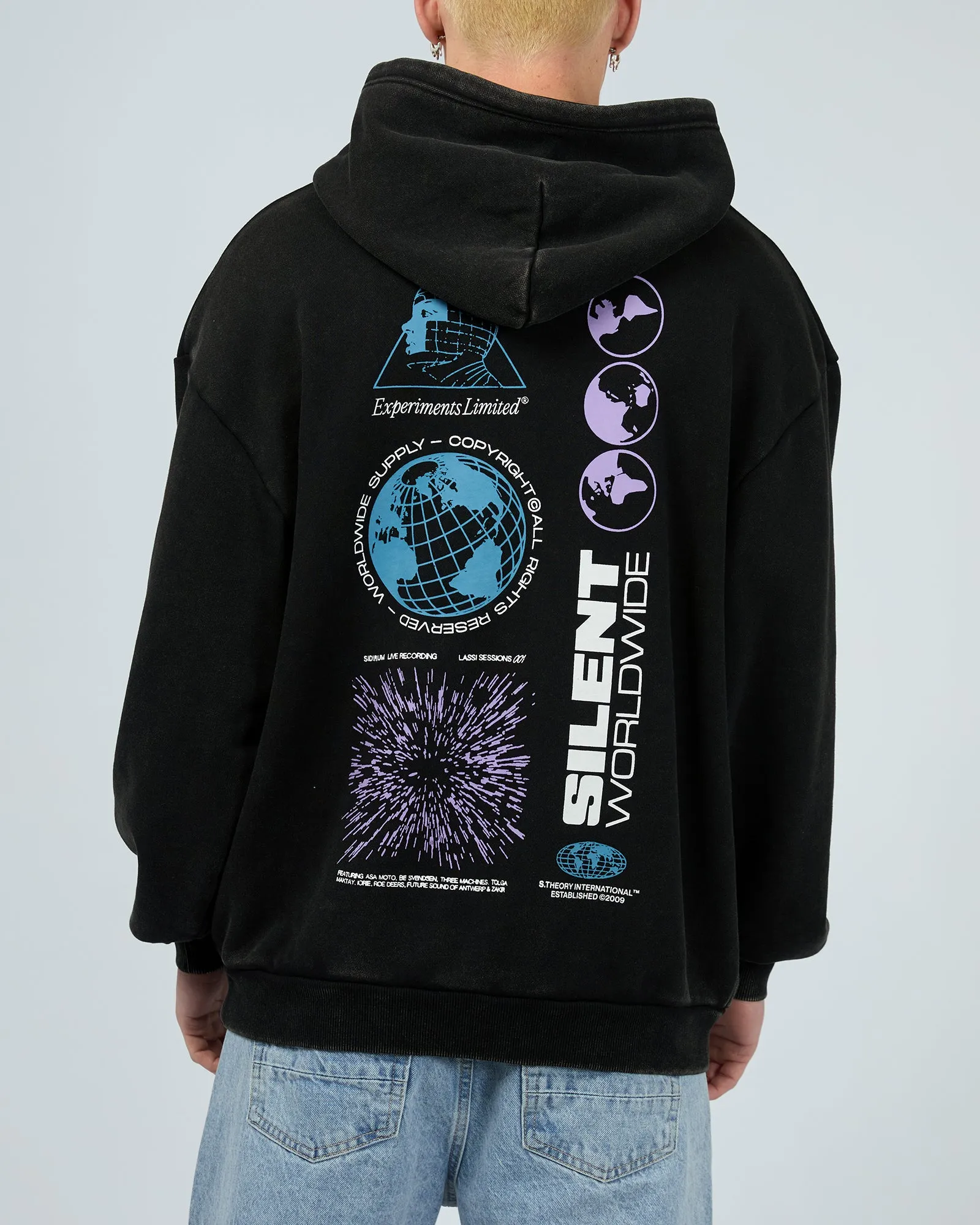 Worldwide Hoodie Washed Black sold by edge clothing product image thumbnail 2