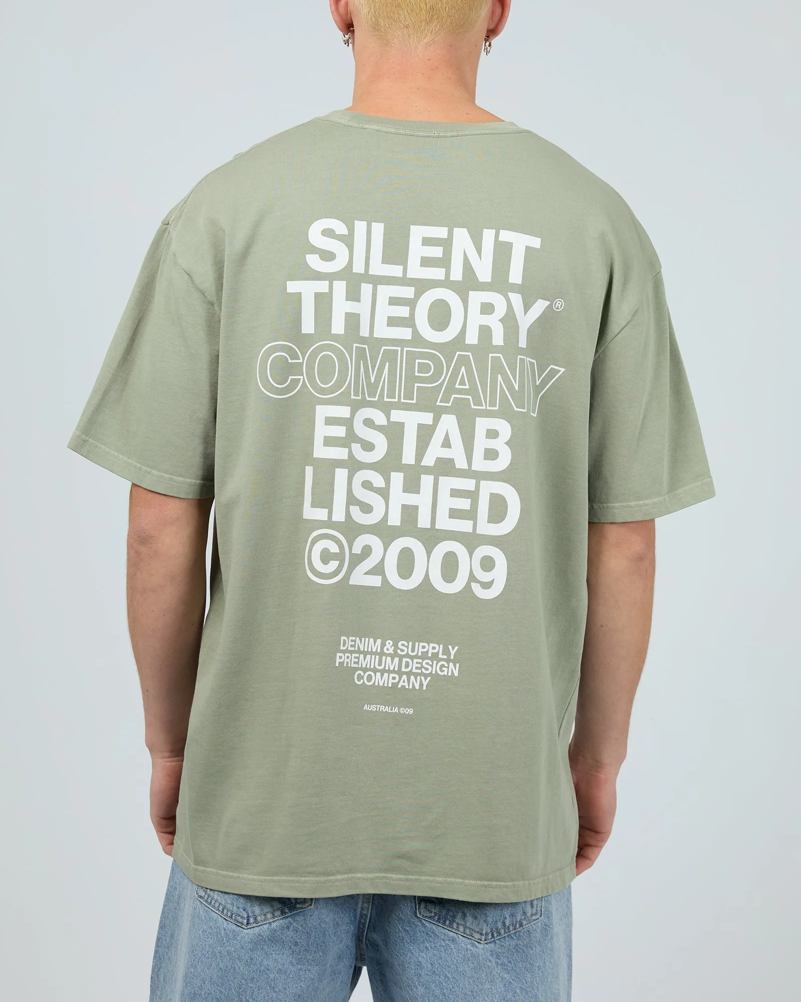 Stacked Tee Sage sold by edge clothing