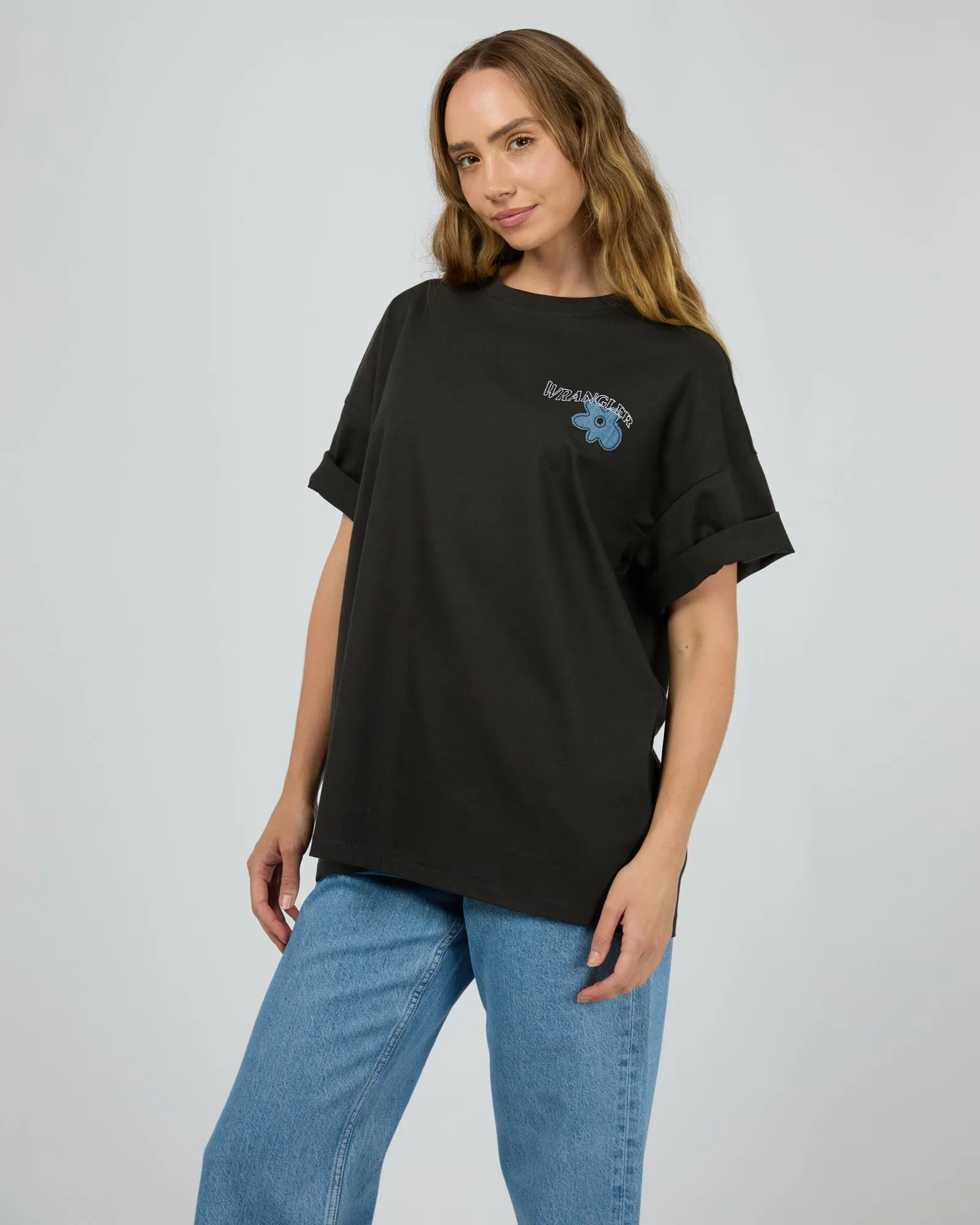 Denim Daizie Boxy Slouch Tee Worn Black sold by edge clothing product image thumbnail 4