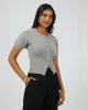 Patricia S/S Cardigan Grey Marle sold by edge clothing