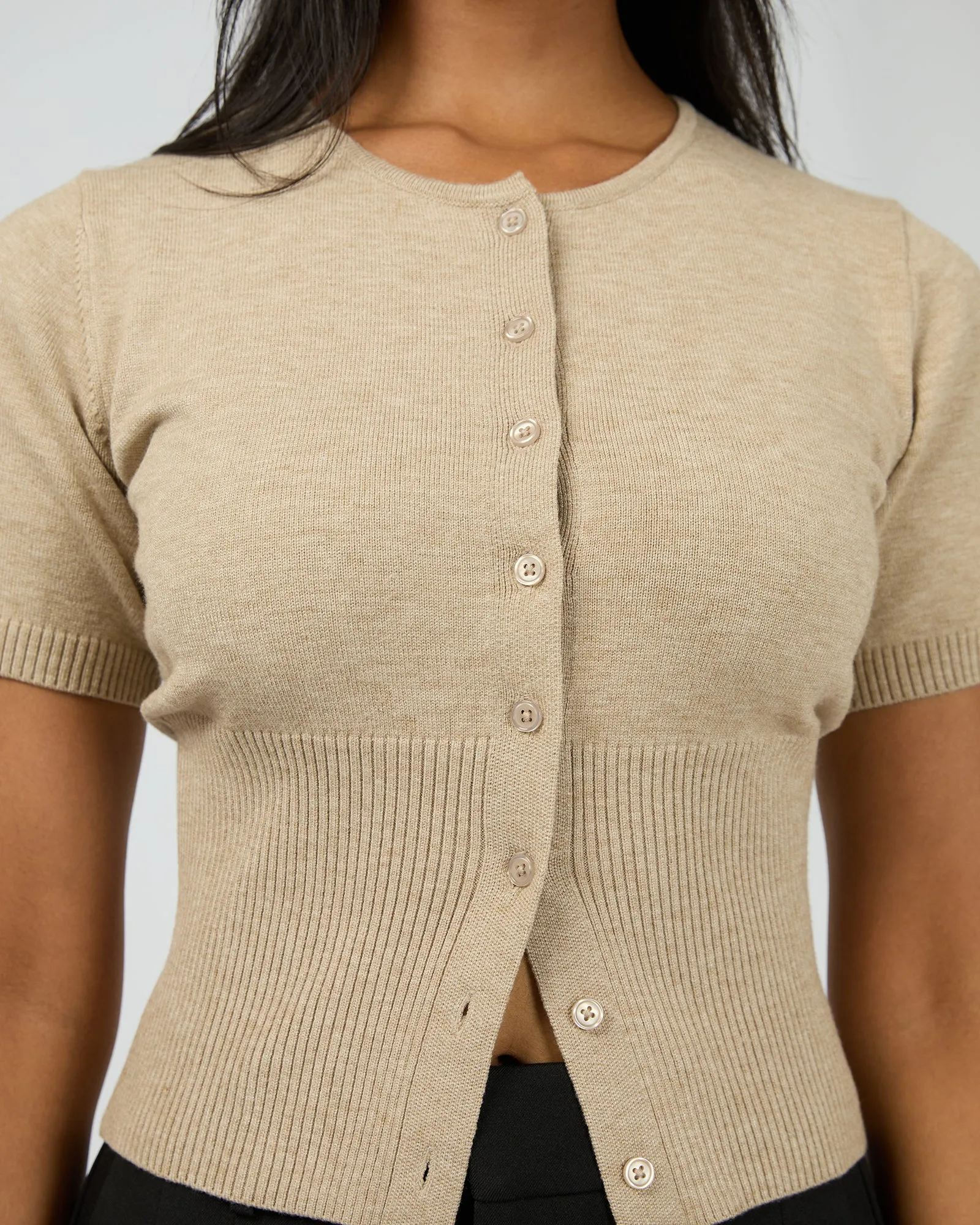 Patricia S/S Cardigan Oatmeal sold by edge clothing product image thumbnail 5