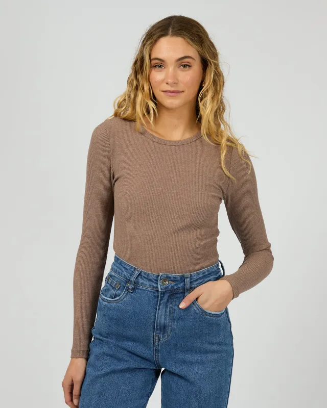 Rib L/S Tee Brown sold by edge clothing