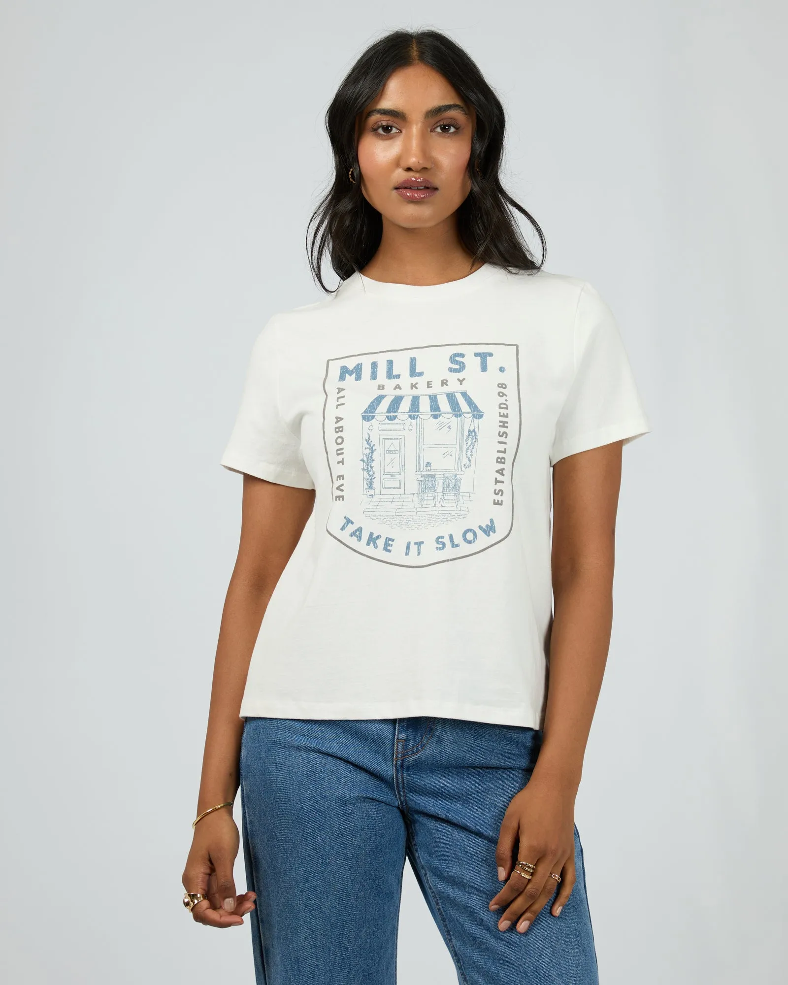 Mill St Daily Tee Vintage White sold by edge clothing