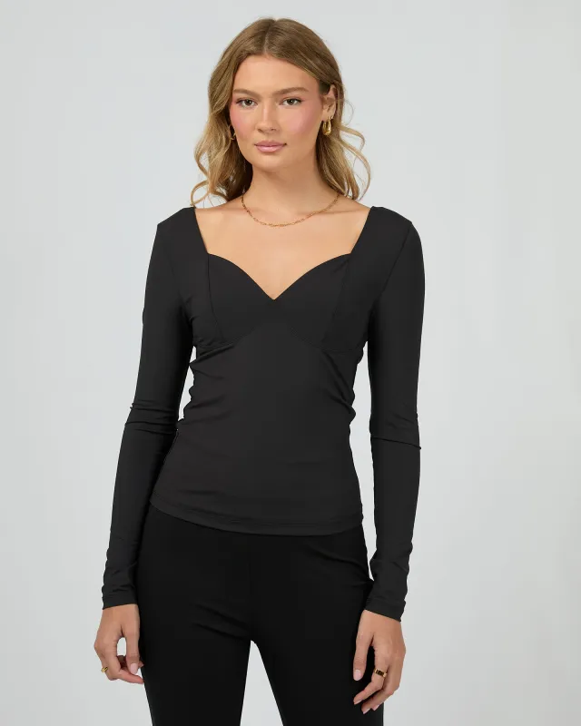 Hattie Long Sleeve Top Black sold by edge clothing