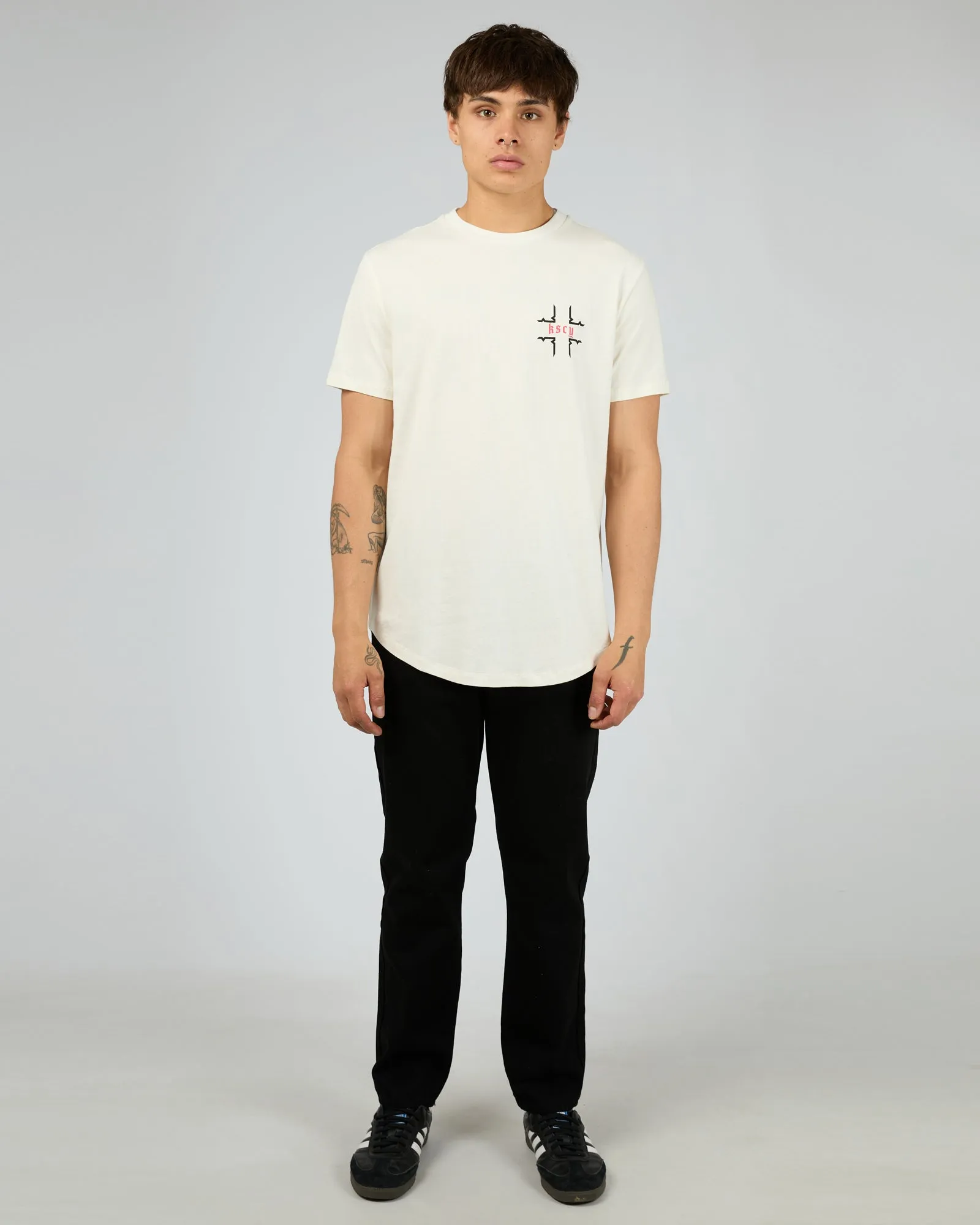 Thready Dual Curved Tee White sold by edge clothing product image thumbnail 3