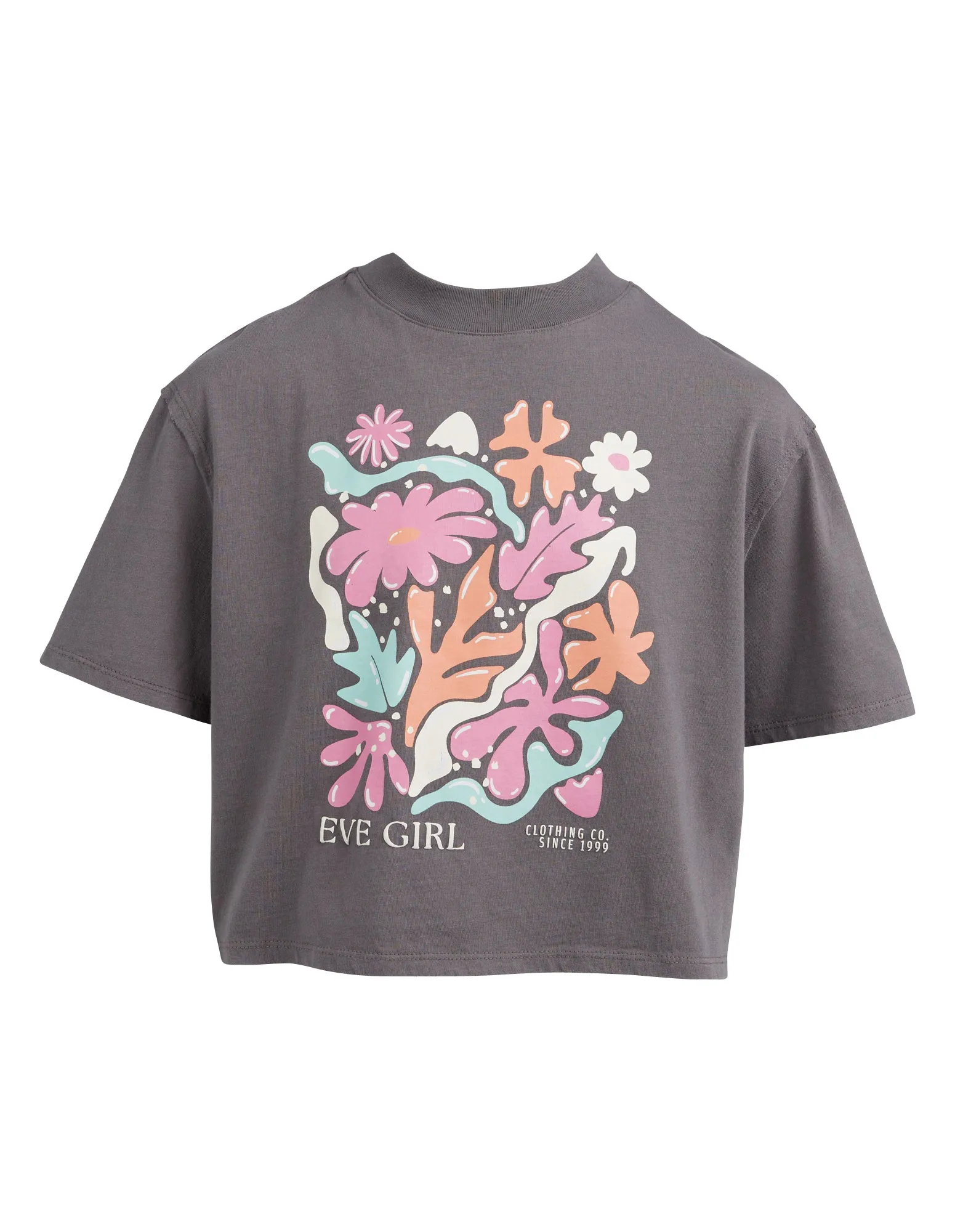 Teen Coral Garden Tee Charcoal sold by edge clothing