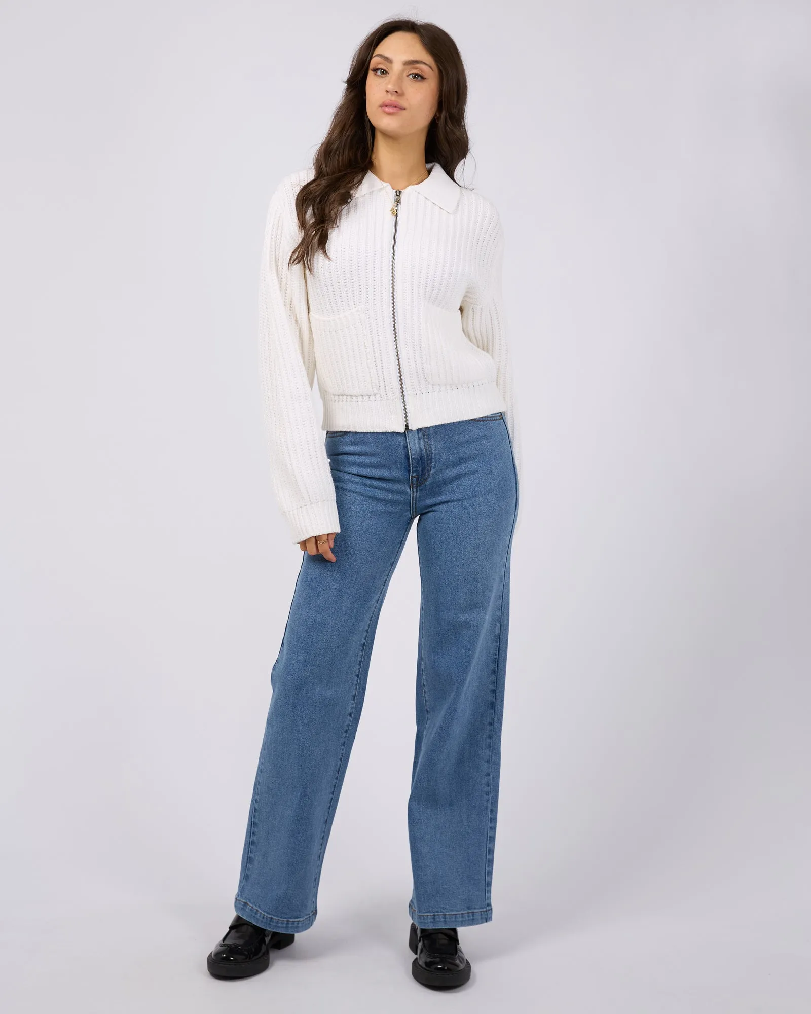 Soho Knit Zip Through Vintage White sold by edge clothing product image thumbnail 2