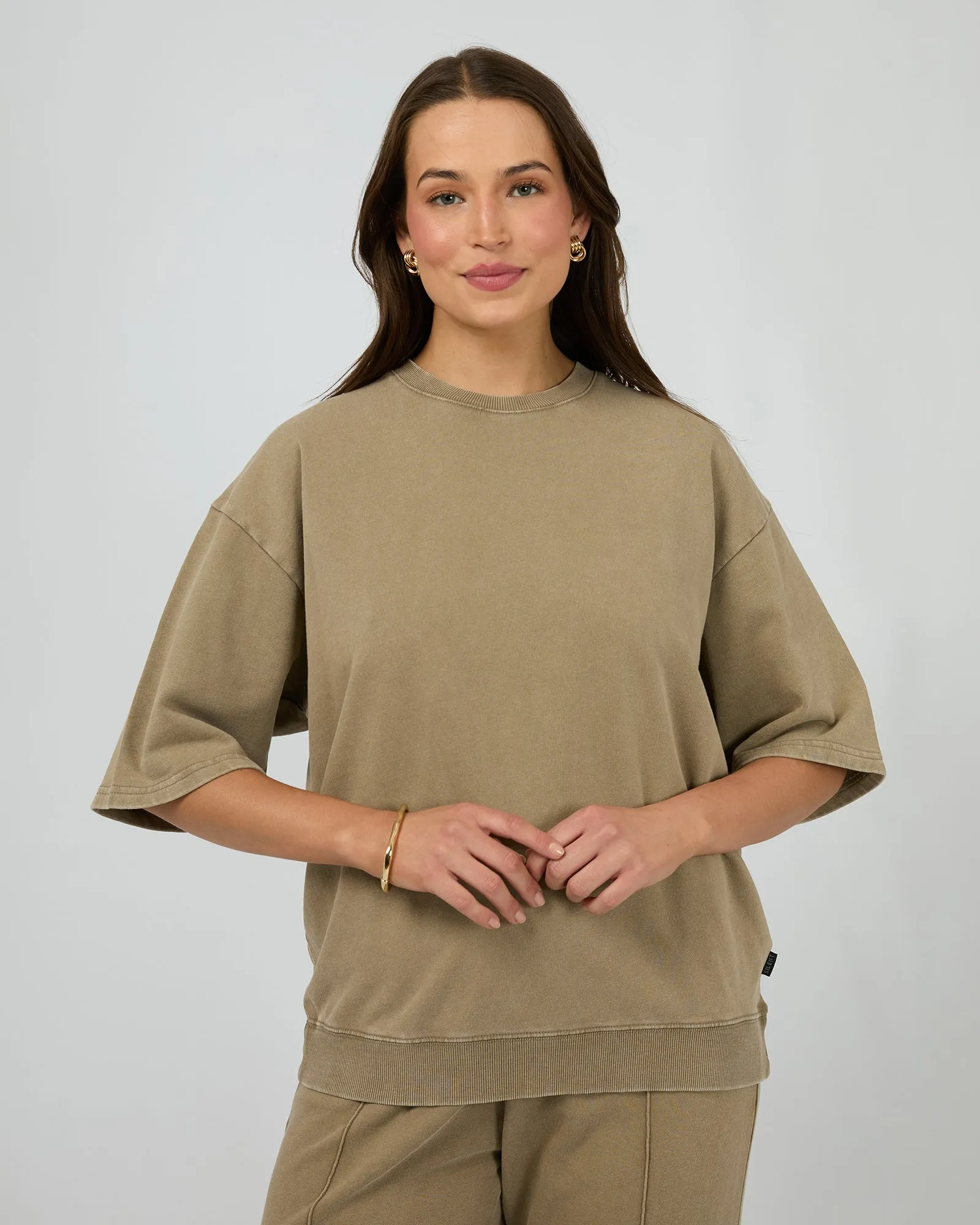 Nara Fleece Tee Olive sold by edge clothing