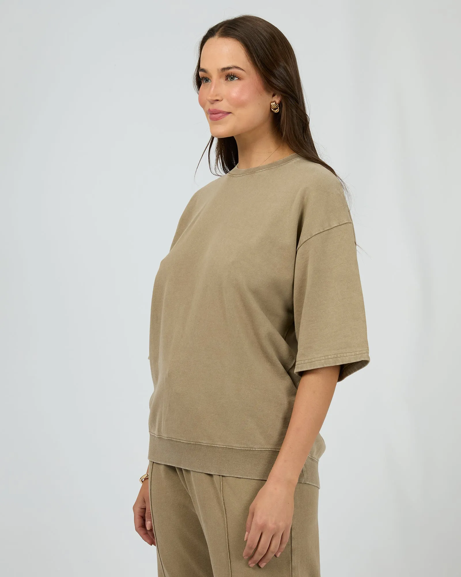 Nara Fleece Tee Olive sold by edge clothing product image thumbnail 4