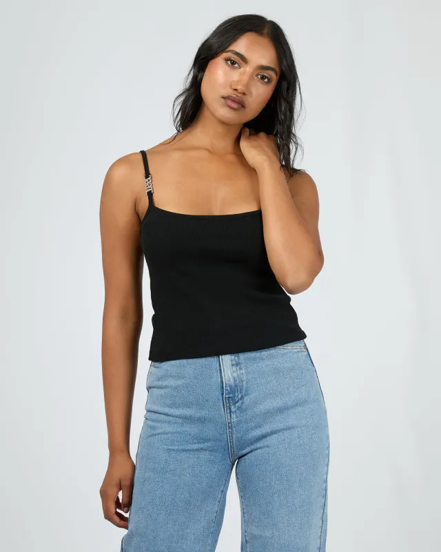 Hardware Rib Cami Black sold by edge clothing
