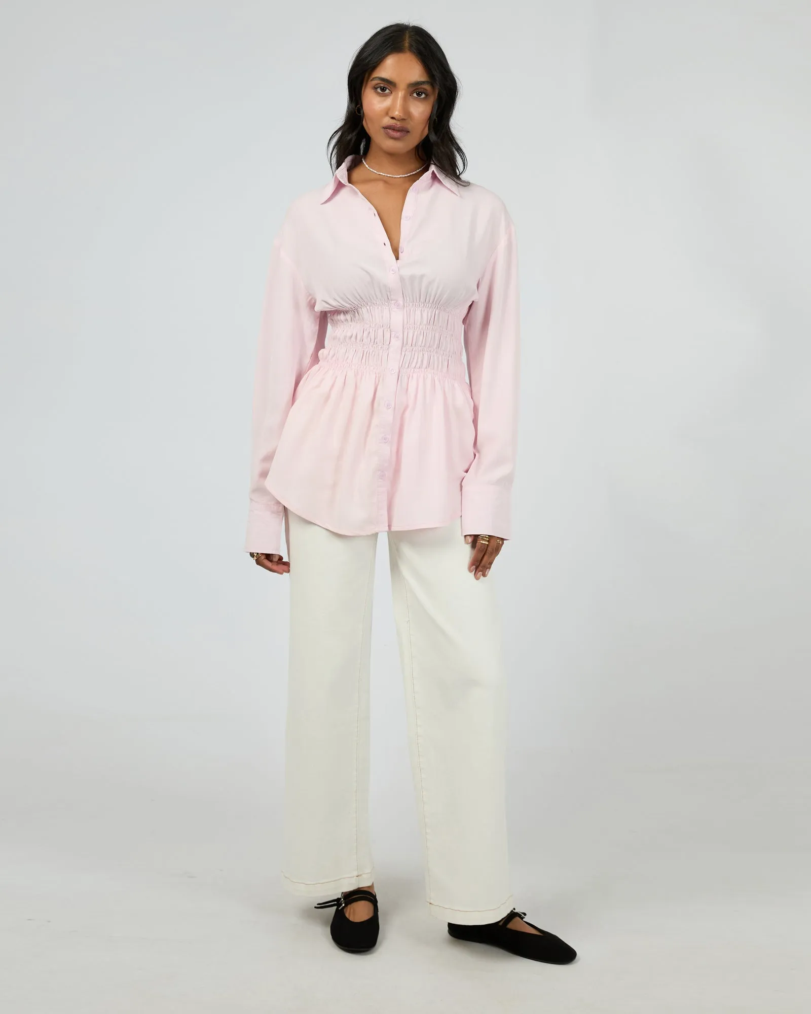Naomi Rouched Shirt Pale Pink sold by edge clothing product image thumbnail 2