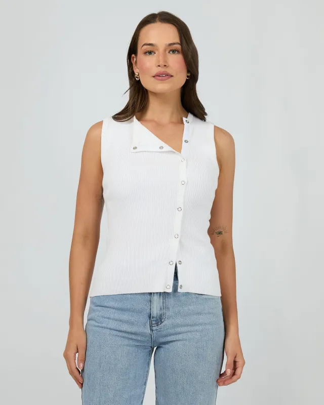 Marleigh Knit Tank White sold by edge clothing