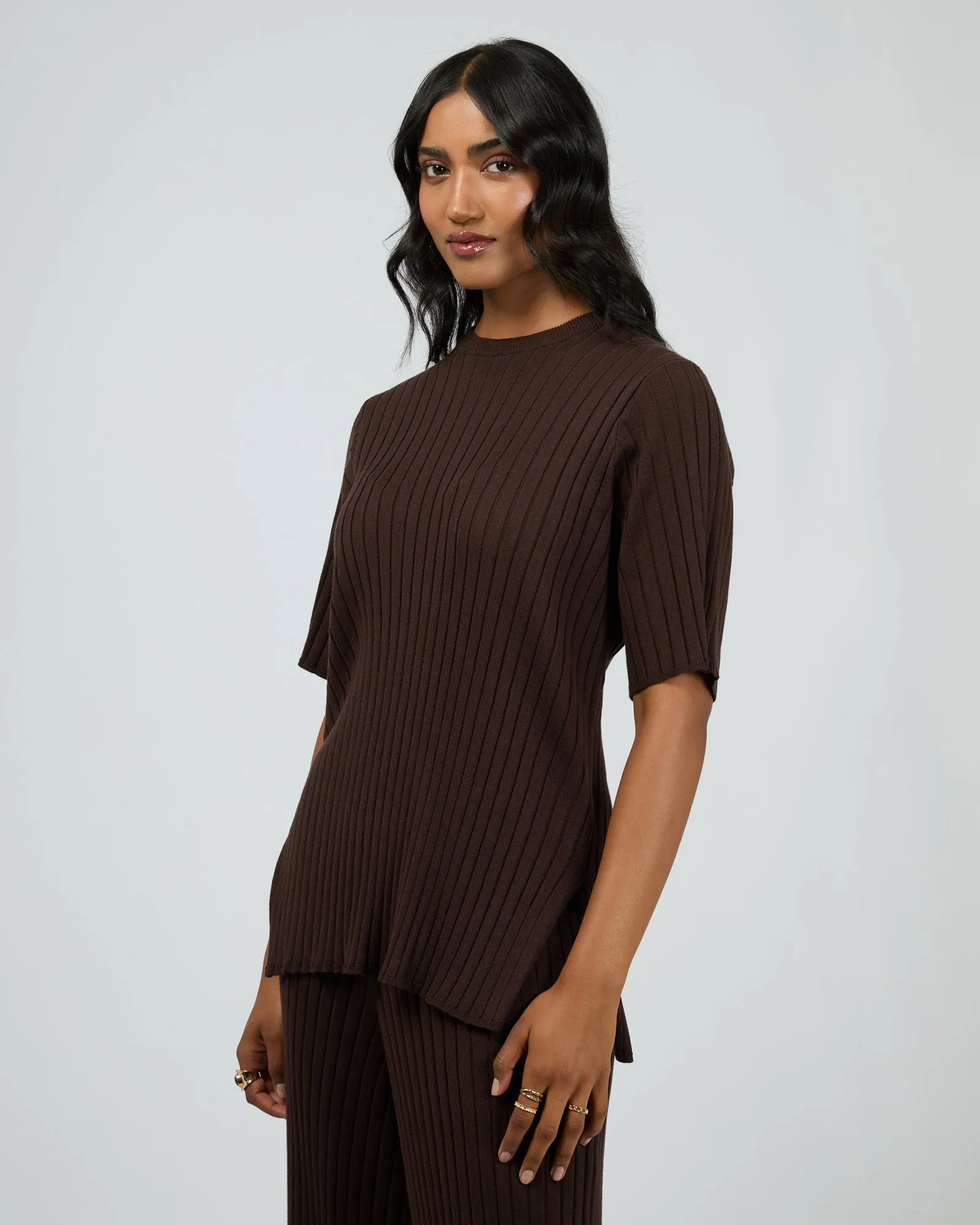 Bianca Knit Tee Brown sold by edge clothing product image thumbnail 4
