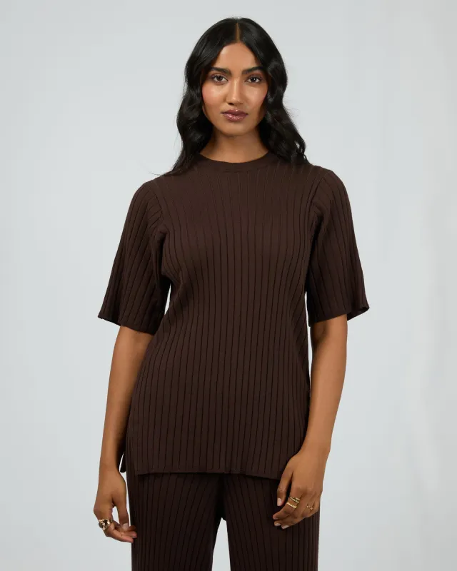 Bianca Knit Tee Brown sold by edge clothing