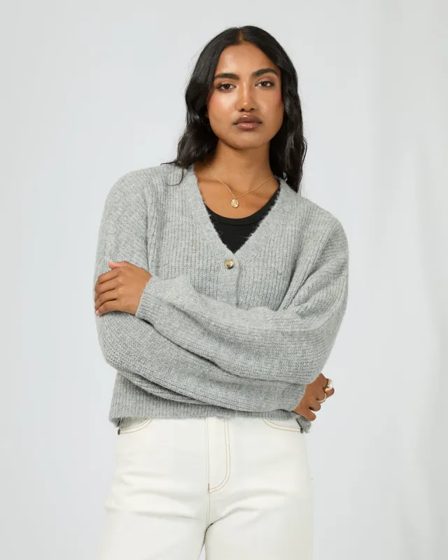 Selena Knit Cardi Grey Marle sold by edge clothing