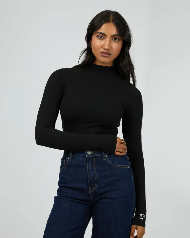 Icon Mock Neck L/S Top Black sold by edge clothing