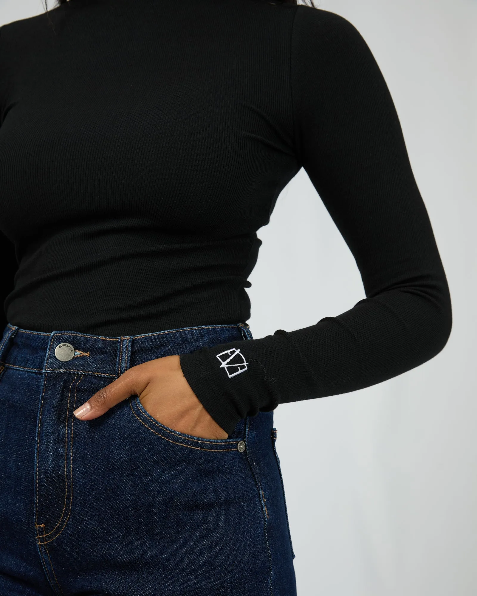 Icon Mock Neck L/S Top Black sold by edge clothing product image thumbnail 5