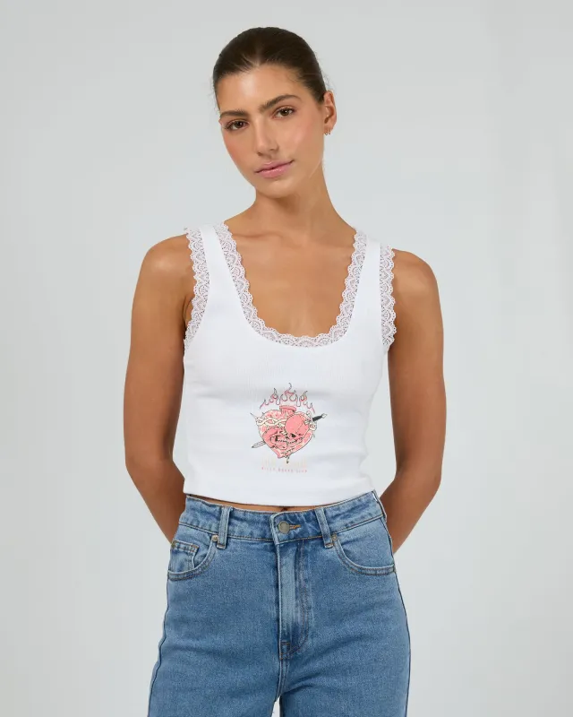 Till Death Low Crop Vintage White made by edge clothing