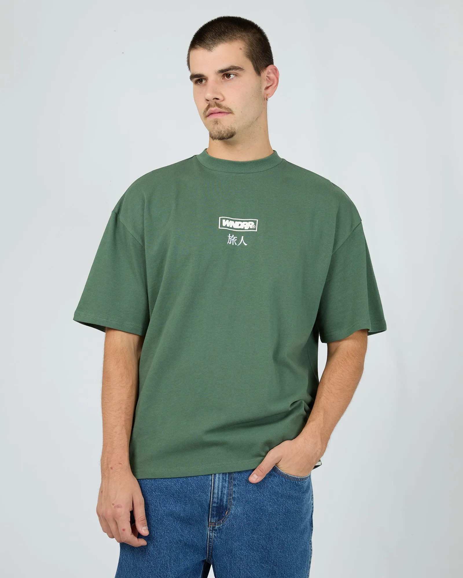 Shodo Heavy Weight Tee Dark Green sold by edge clothing