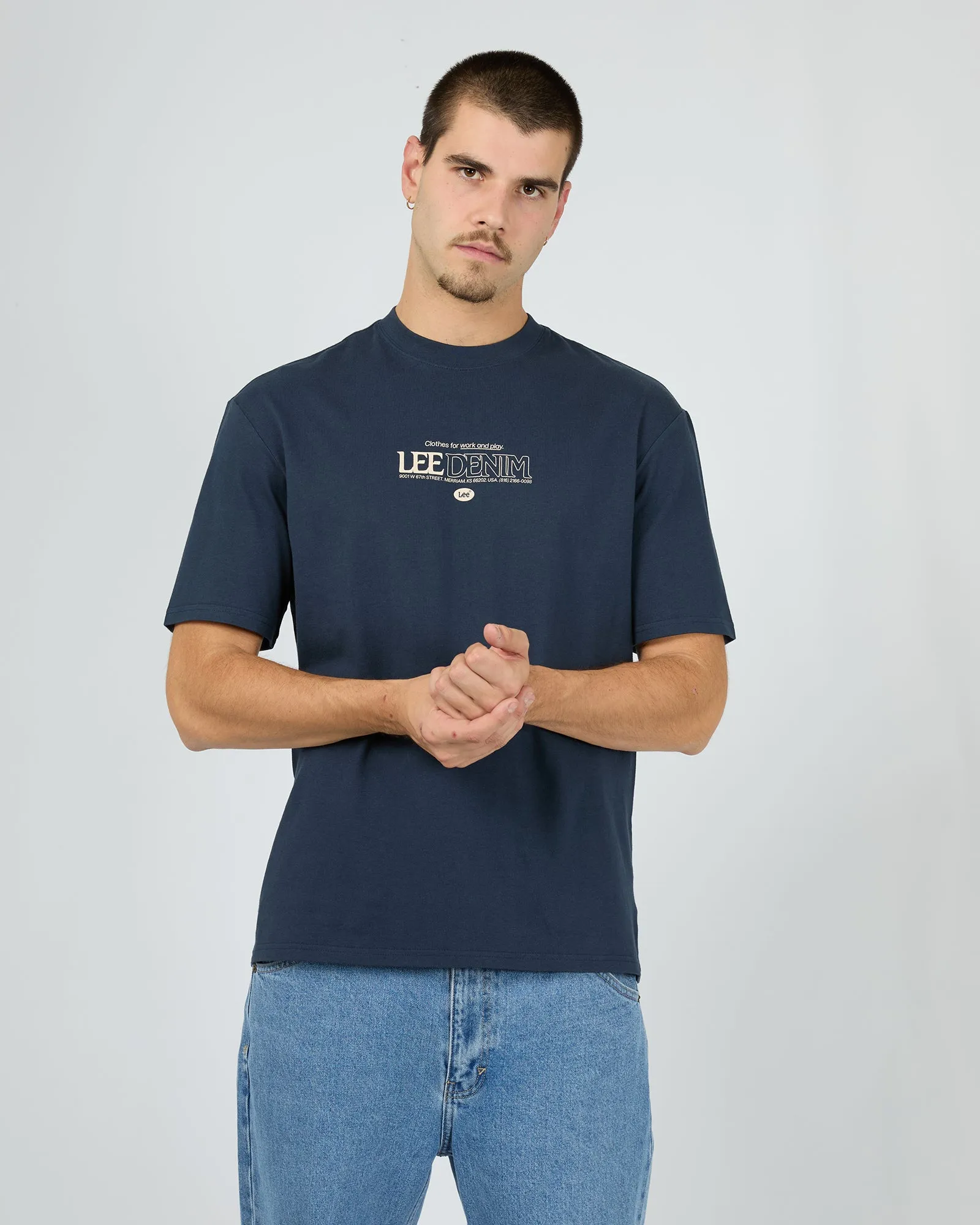 67th Street Baggy Tee Navy sold by edge clothing