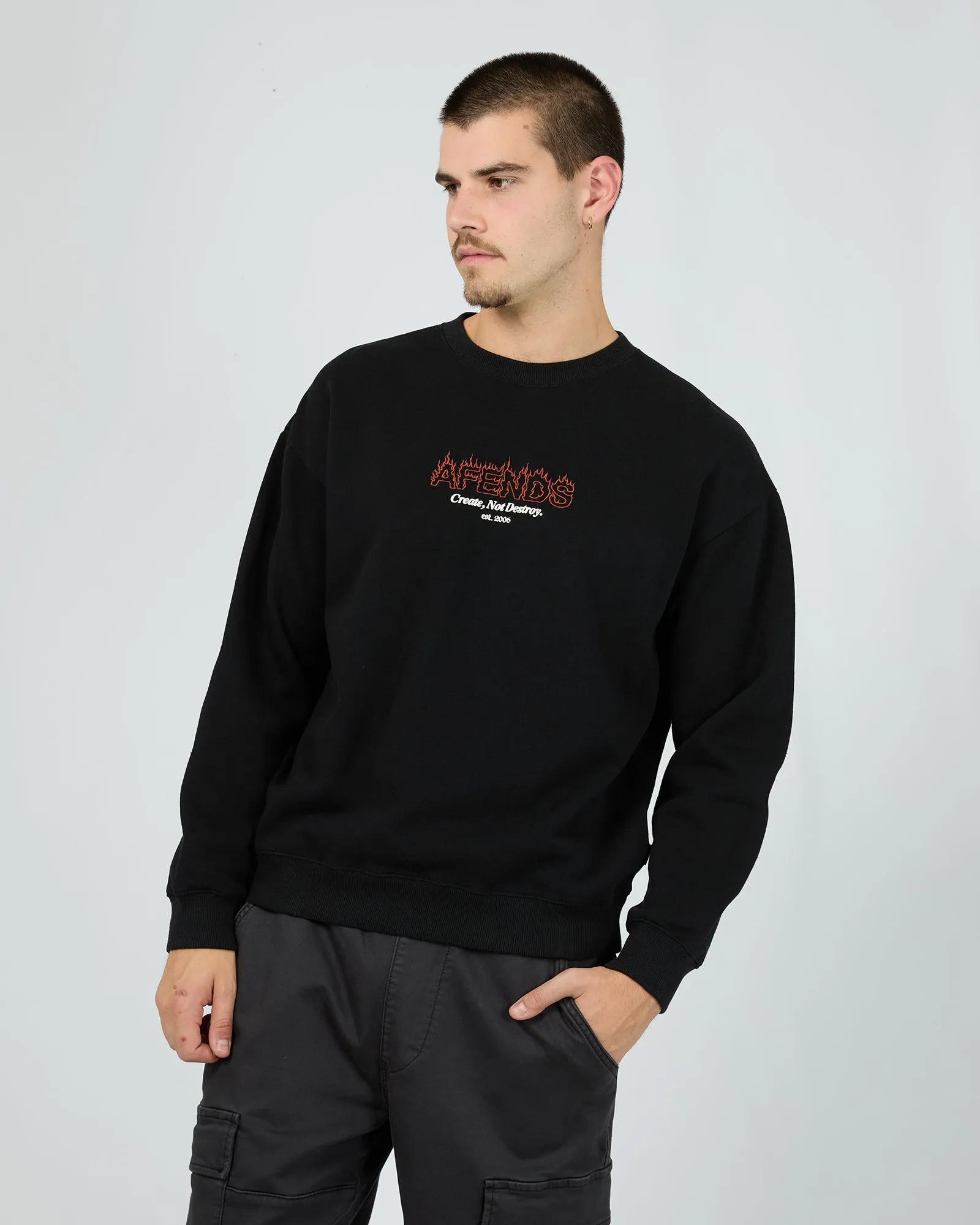 Ember Crew Neck Black sold by edge clothing