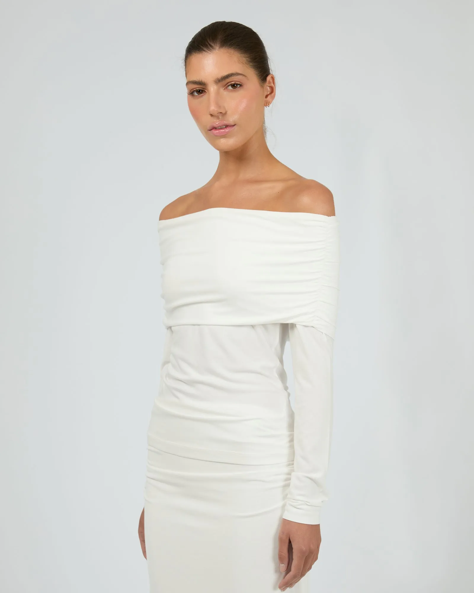 Luxe Off The Shoulder Top Vintage White sold by edge clothing product image thumbnail 4