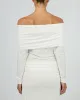 Luxe Off The Shoulder Top Vintage White sold by edge clothing