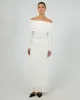 Luxe Off The Shoulder Top Vintage White sold by edge clothing