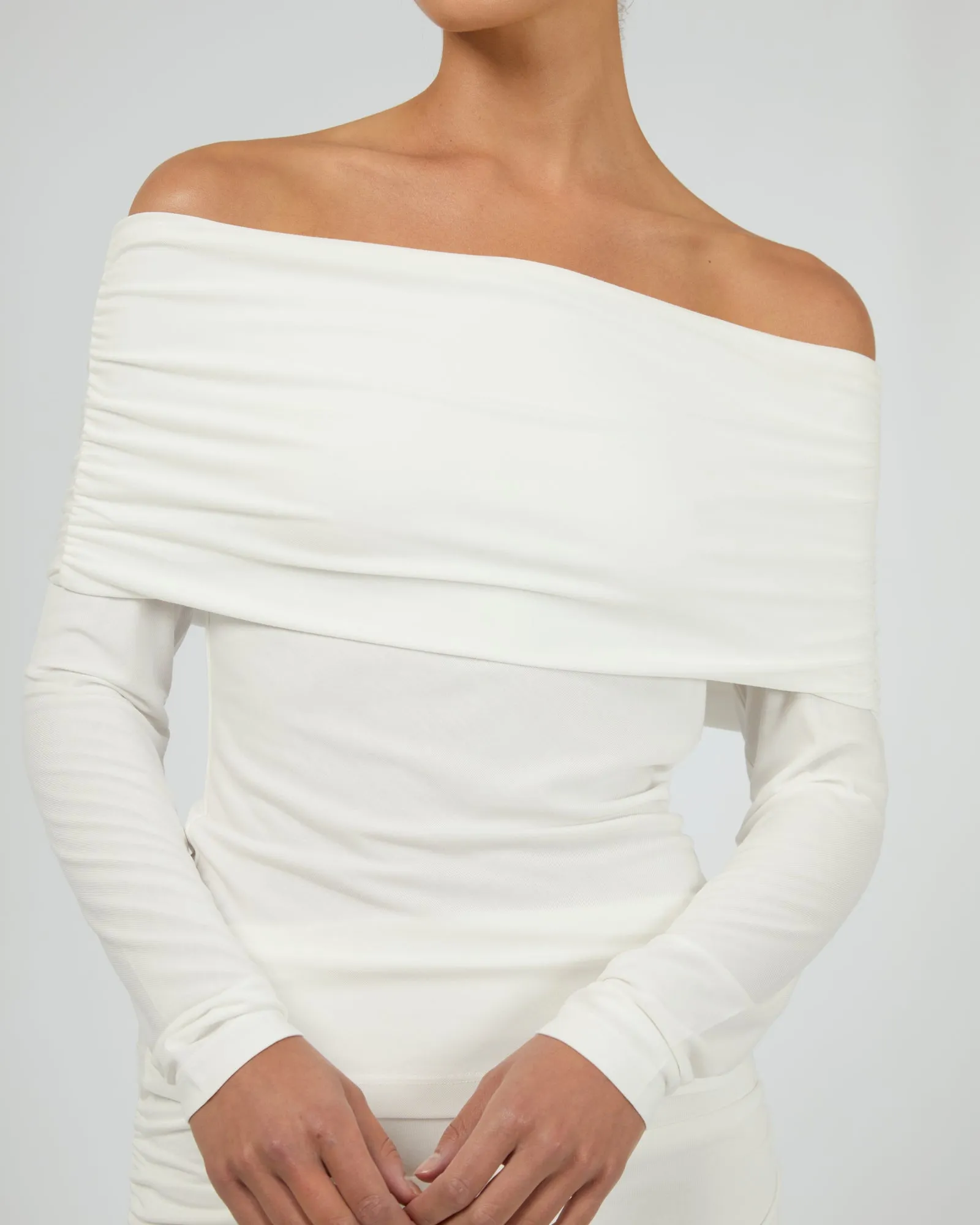 Luxe Off The Shoulder Top Vintage White sold by edge clothing product image thumbnail 5