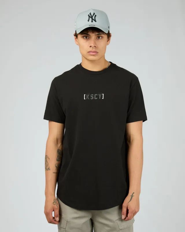 Unleashed Curved Hem Tee Jet Black made by edge clothing