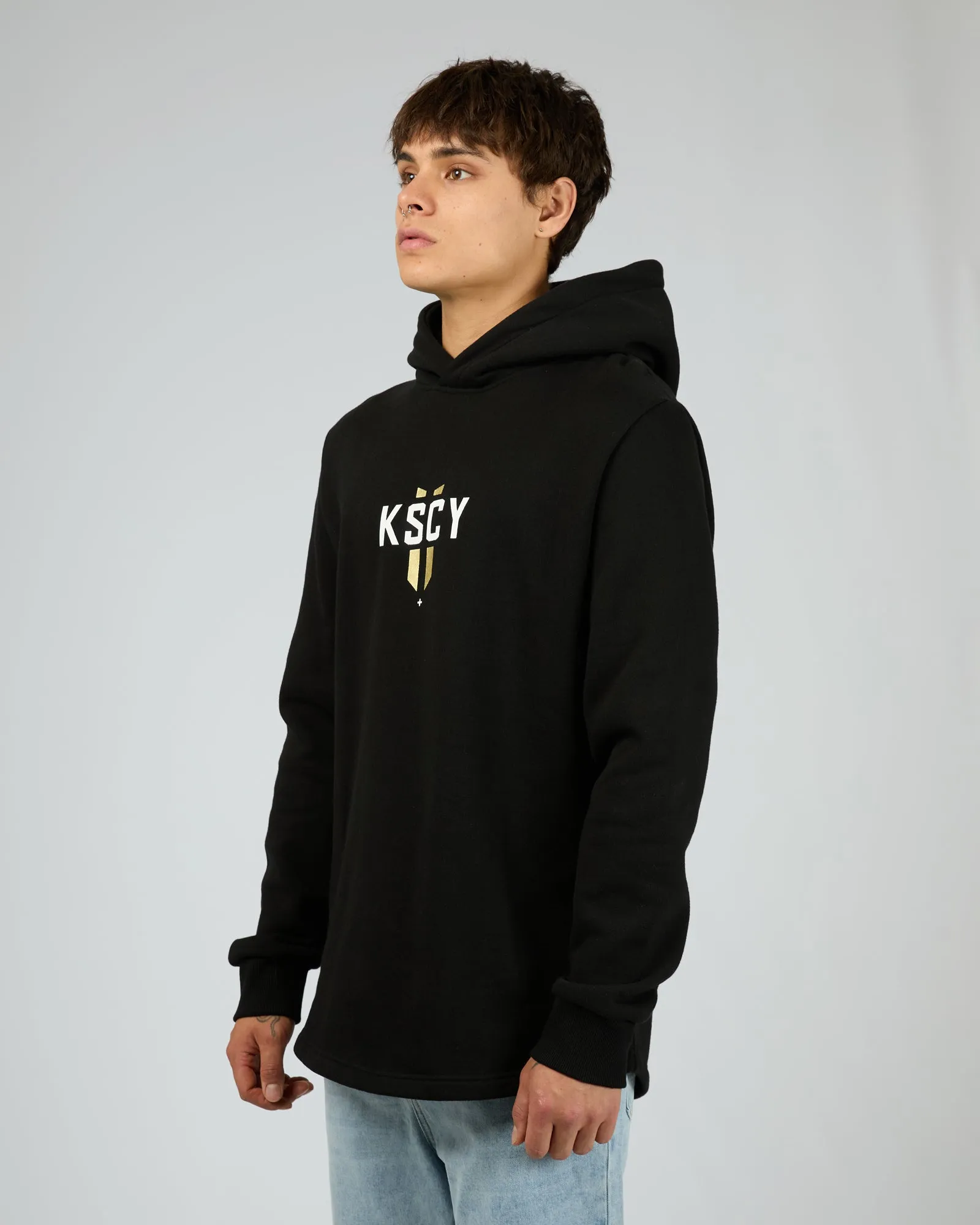 Hasten Dual Curved Hoodie Black sold by edge clothing product image thumbnail 4
