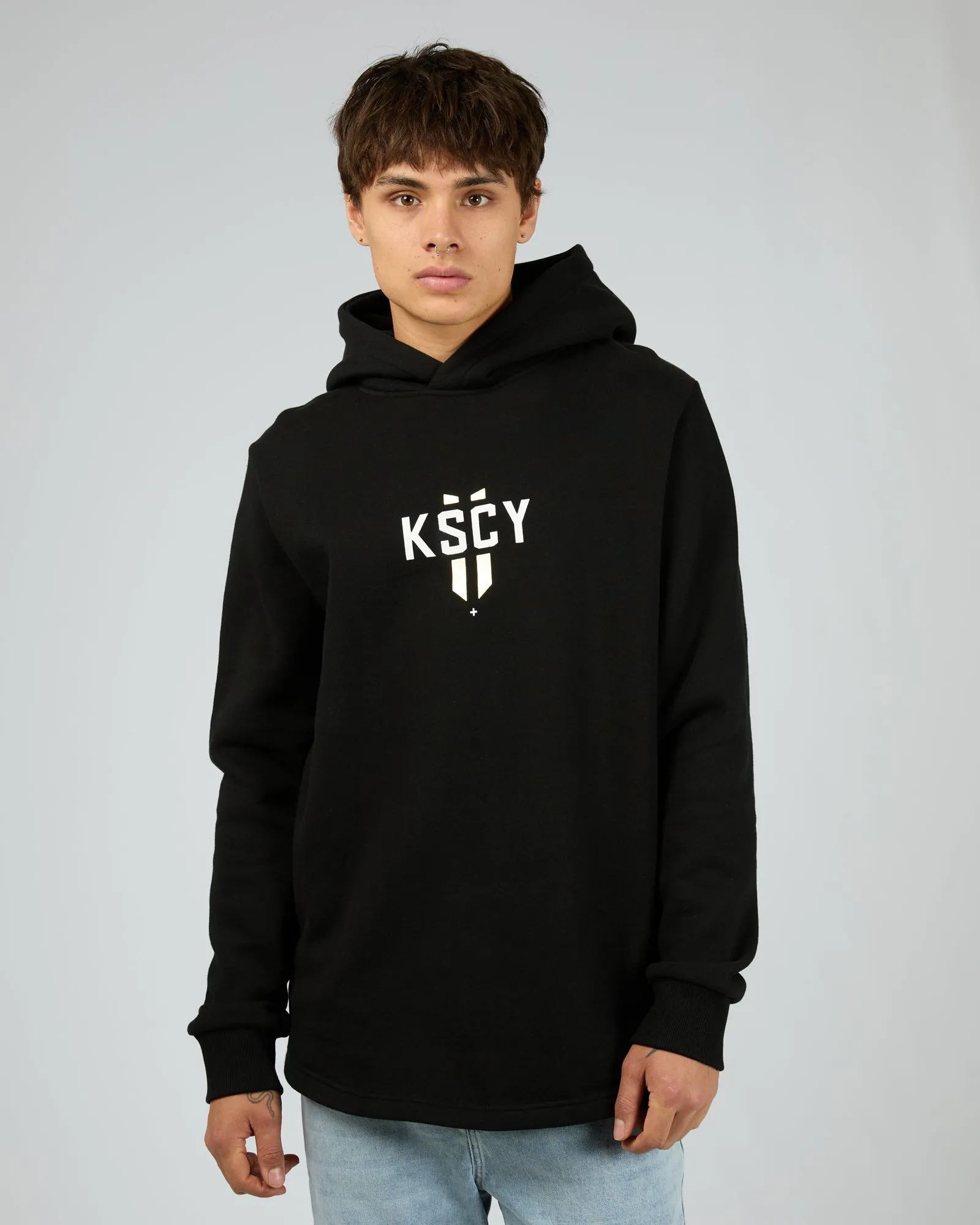 Hasten Dual Curved Hoodie Black sold by edge clothing