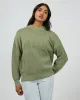Vital Washed Knit Crew Khaki sold by edge clothing