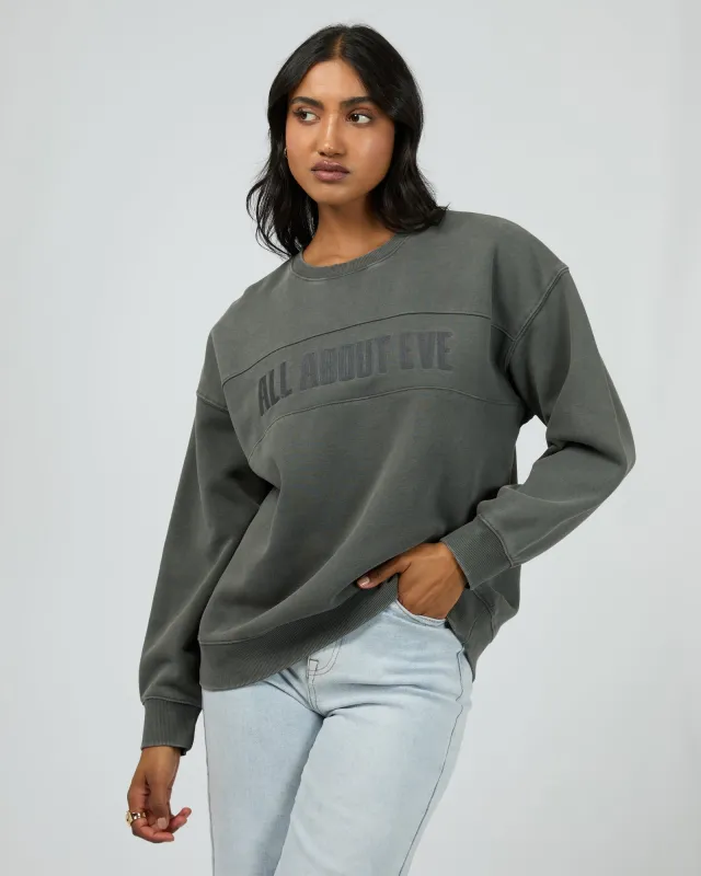 Vital Washed Oversized Crew Charcoal sold by edge clothing