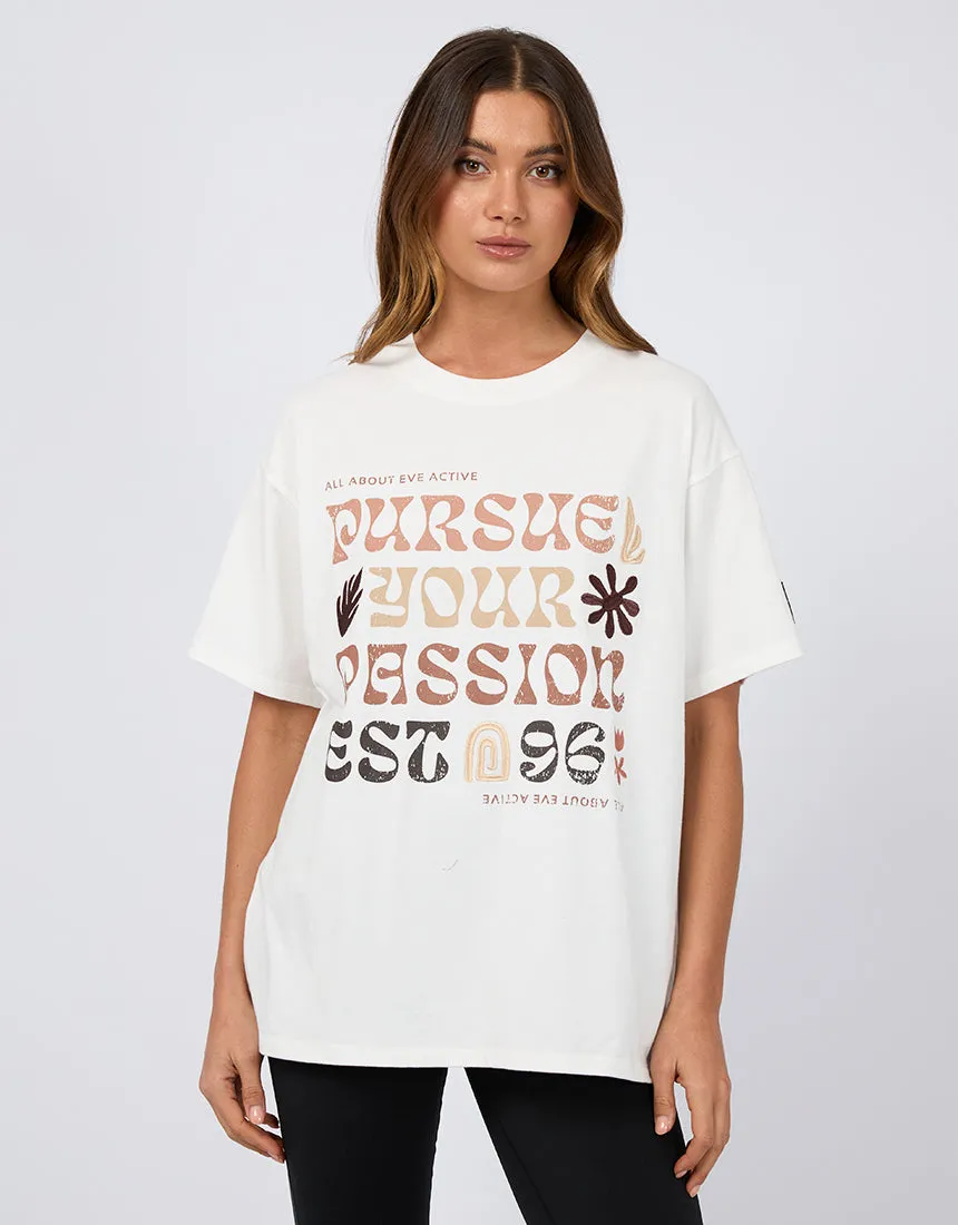 Passion Oversized Tee Vintage White sold by edge clothing
