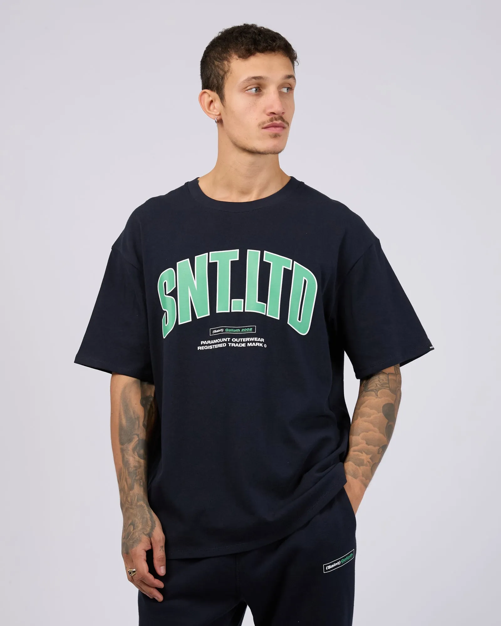 Superbold Tee Navy sold by edge clothing
