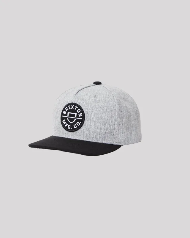 Crest C Netplus Mp Snapback Grey Heather sold by edge clothing