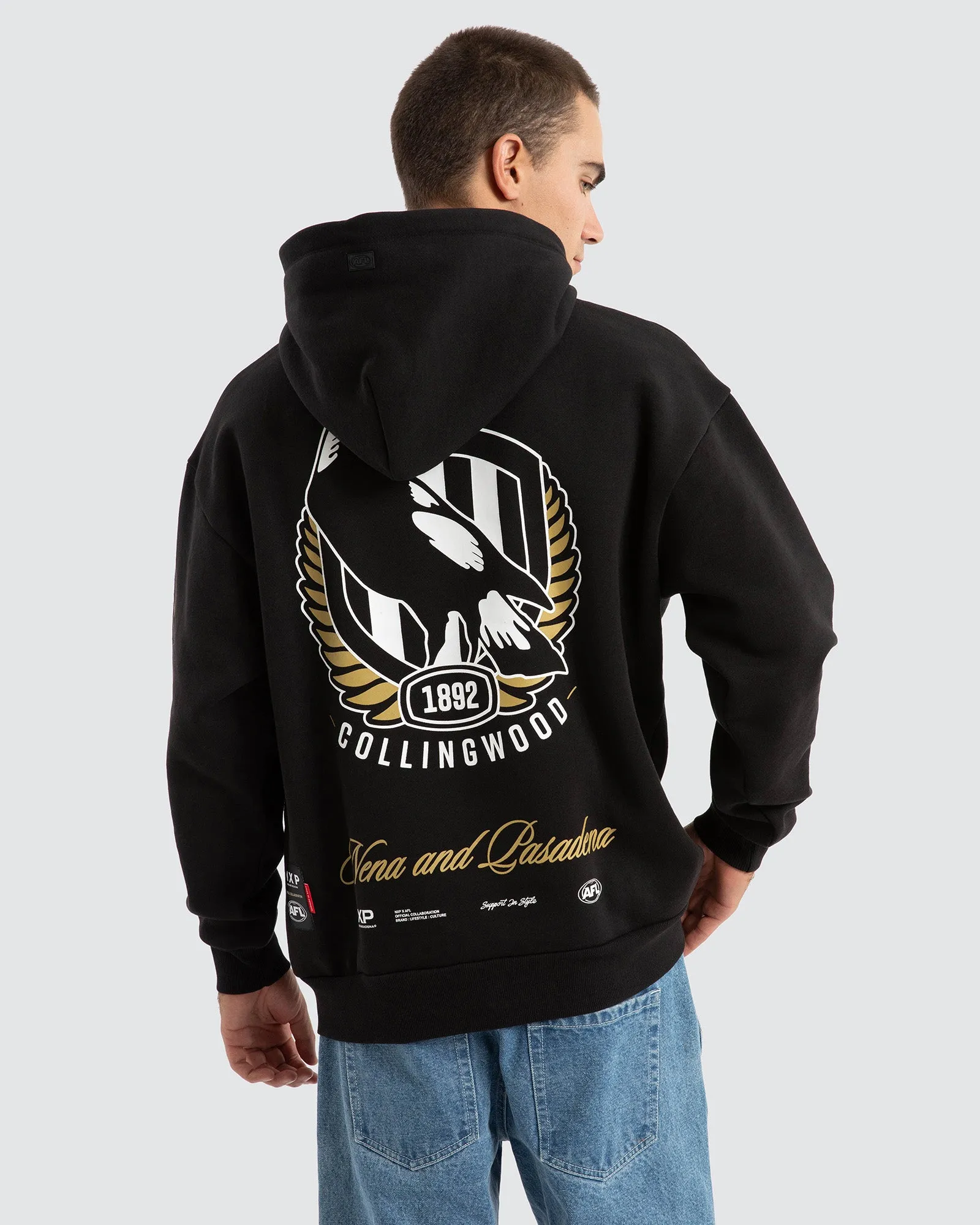 Collingwood Season Hoodie Black sold by edge clothing product image thumbnail 2