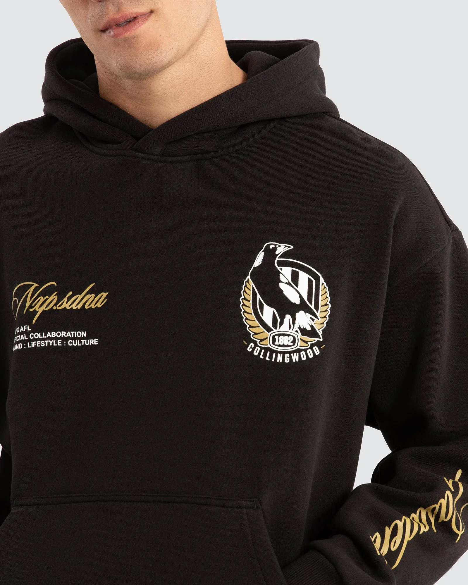 Collingwood Season Hoodie Black sold by edge clothing product image thumbnail 4