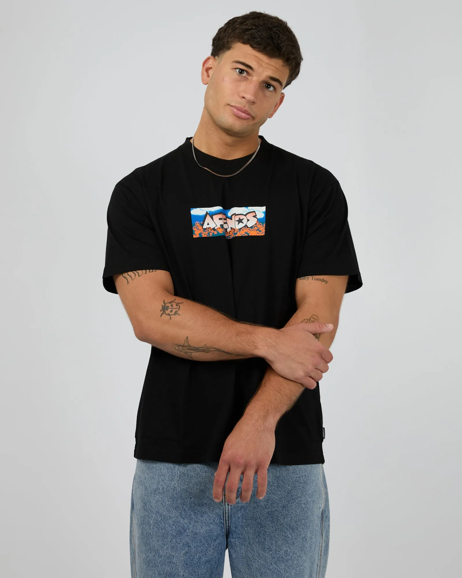 Wallflower Recycled Boxy Fit Tee Black sold by edge clothing