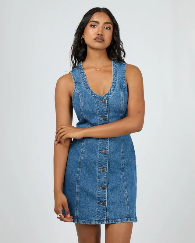 Peta Mini Dress Heritage Blue made by edge clothing