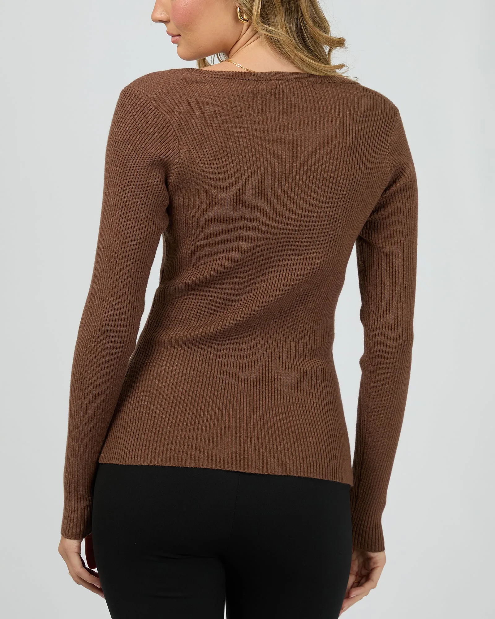 Micha Knit Top Brown sold by edge clothing product image thumbnail 3